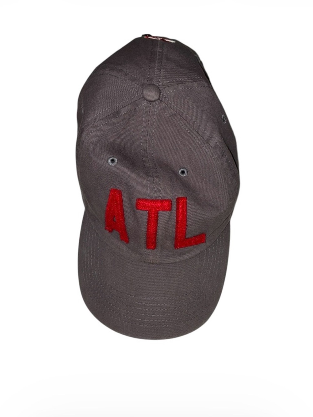 Top of the World Gray Baseball Cap with‎ Red ATL Embroidery